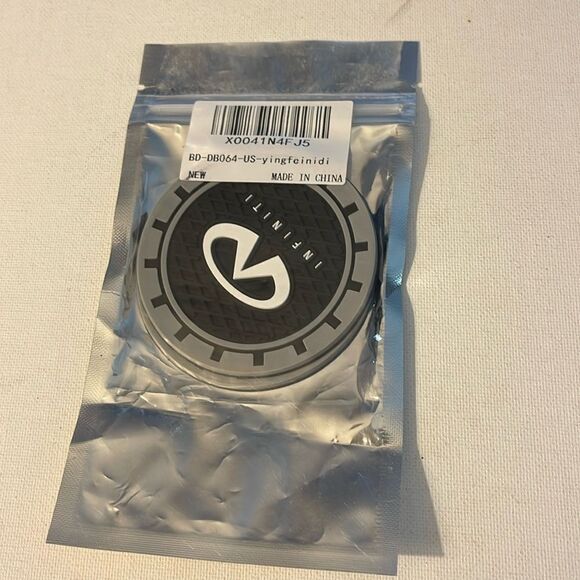 Infinity car cup Coasters in black and gray. Set of 2 NWT - Picture 5 of 5